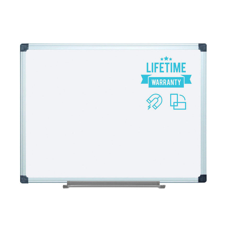 Vizual Magnetic Porcelain Dry-Erase Board with Aluminum Frame - 36" x 48" | OS08011MPWH