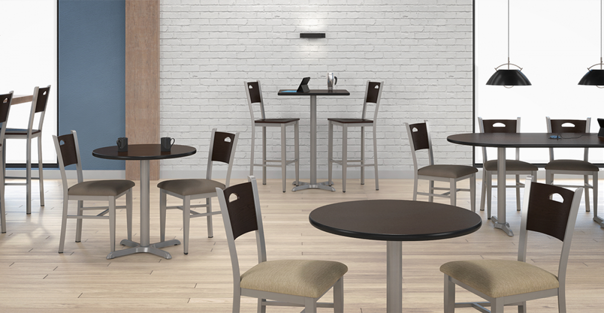 Lesro Concord Series Cafe Chair With Wood Seat | CD1191