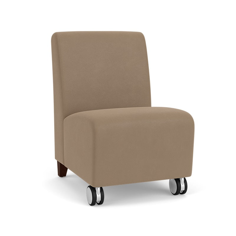 Lesro Siena Series Armless Guest Chair With Casters | SN1102C
