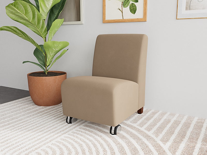 Lesro Siena Series Armless Guest Chair With Casters | SN1102C