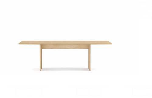 Anywhere 96"W x 48"D Boat Shaped Conference Table with Slab Base & One Piece Top | TBTLS9648