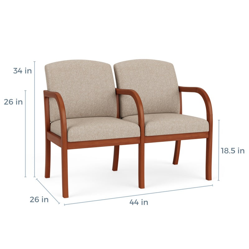 Lesro Weston 2 Seat Sofa w/ Center Arm | WS2103