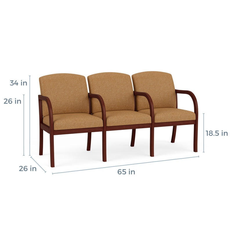 Lesro Weston 3 Seat Sofa w/ Center Arms | WS3103