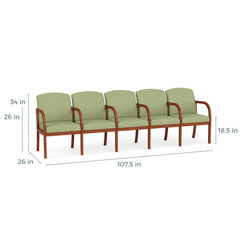 Lesro Weston 5 Seat Sofa w/ Center Arms | WS5103