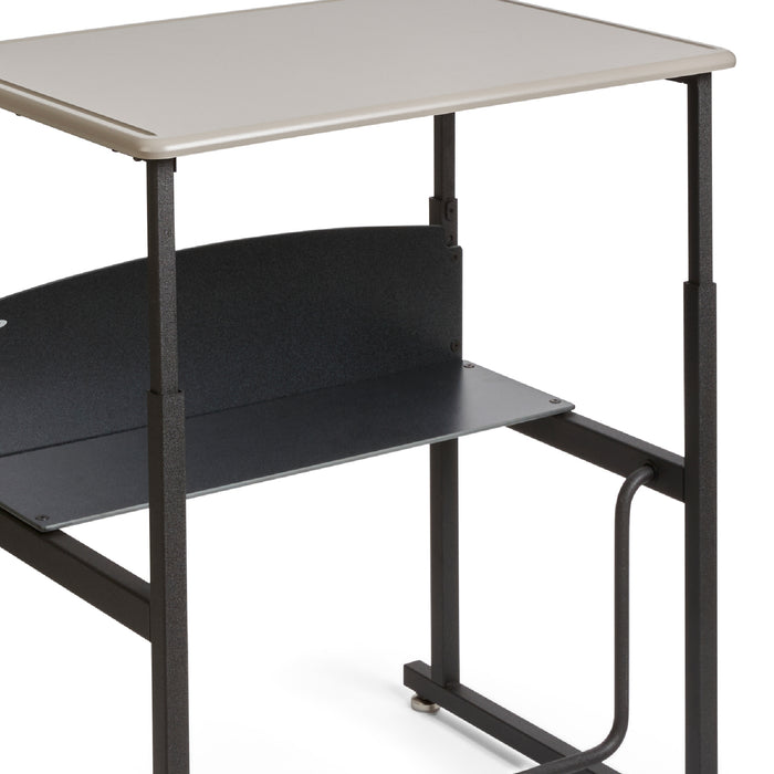 AlphaBetter® Adjustable-Height Stand-Up Desk, 28 x 20" Standard Top and Swinging Footrest Bar | 1201BE