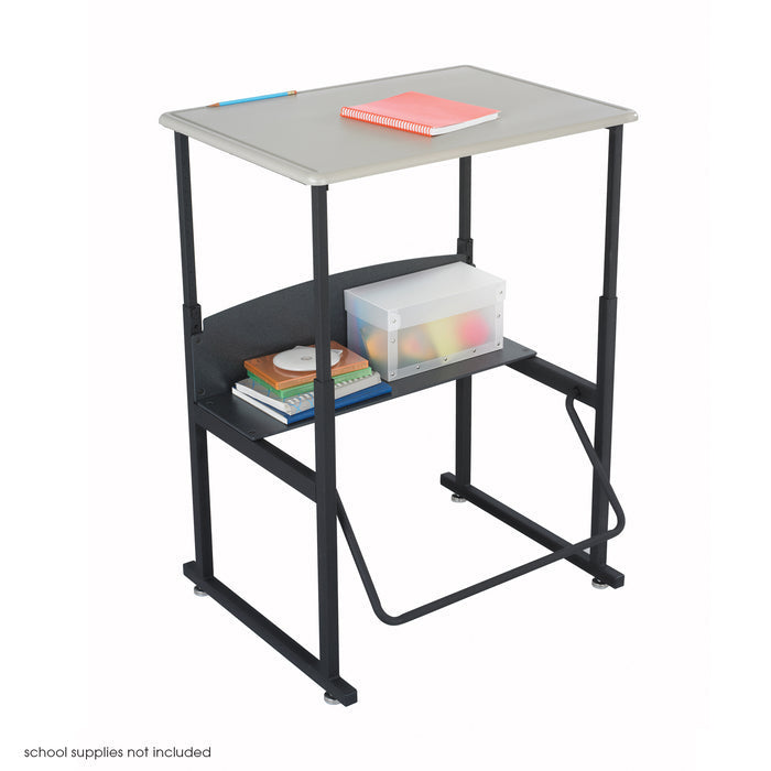AlphaBetter® Adjustable-Height Stand-Up Desk, 28 x 20" Standard Top and Swinging Footrest Bar | 1201BE