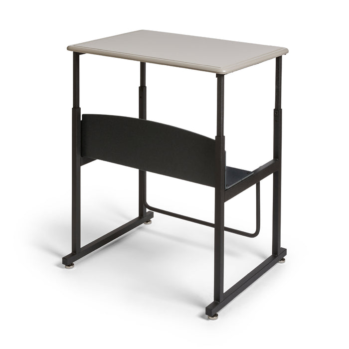 AlphaBetter® Adjustable-Height Stand-Up Desk, 28 x 20" Standard Top and Swinging Footrest Bar | 1201BE
