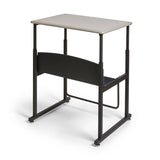 AlphaBetter® Adjustable-Height Stand-Up Desk, 28 x 20" Standard Top and Swinging Footrest Bar | 1201BE