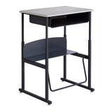 AlphaBetter® Adjustable-Height Stand-Up Desk, 28 x 20" Standard Top, Book Box and Swinging Footrest Bar | 1202BE
