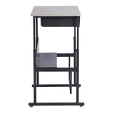 AlphaBetter® Adjustable-Height Stand-Up Desk, 28 x 20" Standard Top, Book Box and Swinging Footrest Bar | 1202BE