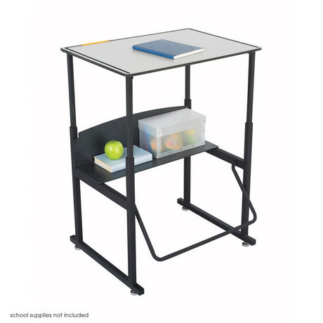AlphaBetter® Adjustable-Height Stand-Up Desk, 28 x 20" Premium or Dry Erase Top and Swinging Footrest Bar | 1203