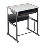 AlphaBetter® Adjustable-Height Stand-Up Desk, 28 x 20" Premium or Dry Erase Top, Book Box and Swinging Footrest Bar | 1204