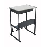 AlphaBetter® Adjustable-Height Stand-Up Desk, 28 x 20" Premium or Dry Erase Top, Book Box and Swinging Footrest Bar | 1204