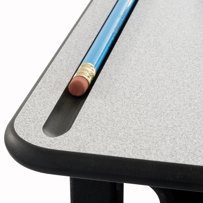 AlphaBetter® Adjustable-Height Stand-Up Desk, 28 x 20" Premium or Dry Erase Top, Book Box and Swinging Footrest Bar | 1204