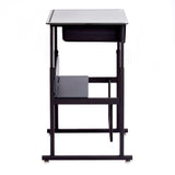AlphaBetter® Adjustable-Height Stand-Up Desk, 28 x 20" Premium or Dry Erase Top, Book Box and Swinging Footrest Bar | 1204