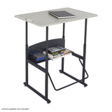 AlphaBetter® Adjustable-Height Stand-Up Desk, 36 x 24" Standard Top and Swinging Footrest Bar | 1206