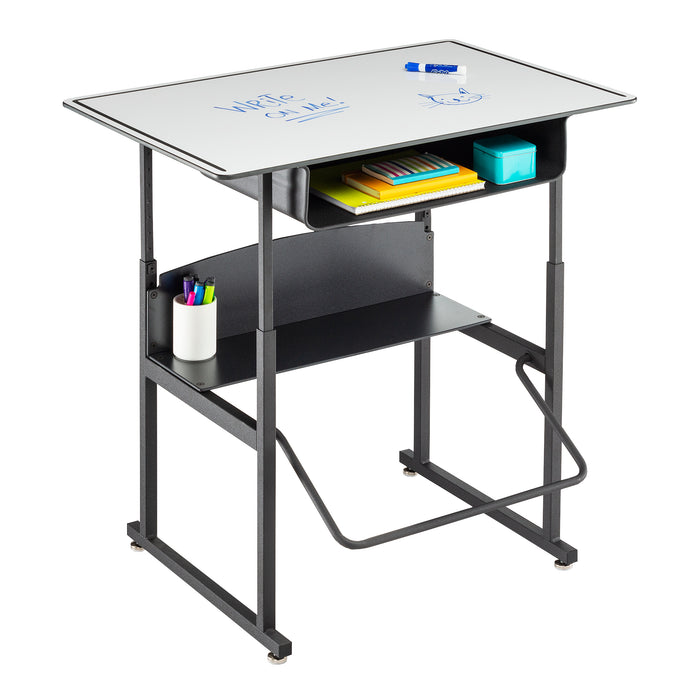 AlphaBetter® Adjustable-Height Stand-Up Desk, 36 x 24" with Book Box and Swinging Footrest Bar | 1209