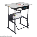 AlphaBetter® Adjustable-Height Stand-Up Desk, 36 x 24" with Book Box and Swinging Footrest Bar | 1209