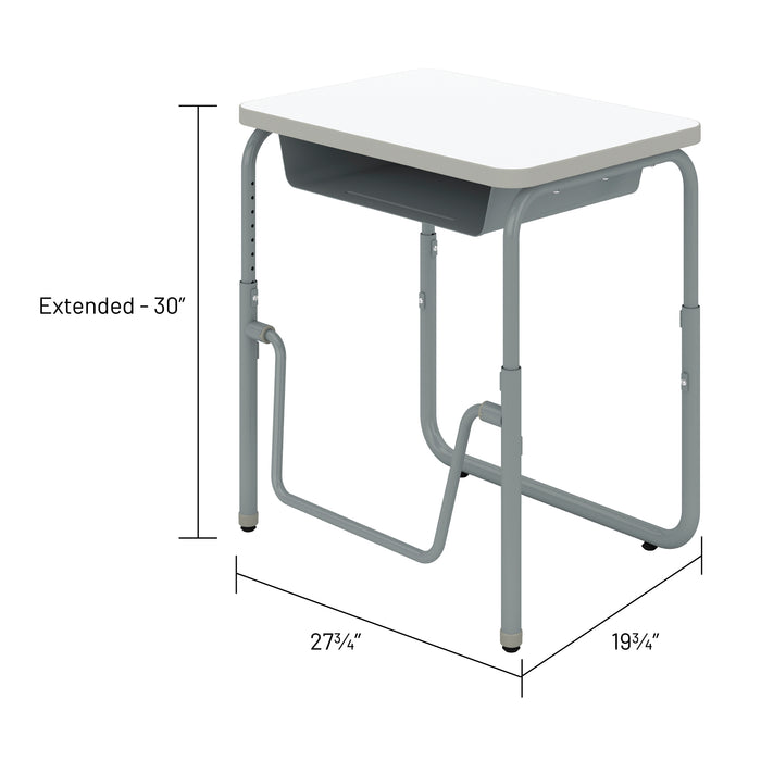 AlphaBetter® 2.0 Height – Adjustable Student Desk with Book Box and Pendulum Bar 22”-30” | 1222