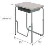 AlphaBetter® 2.0 Height – Adjustable Student Desk with Book Box and Pendulum Bar 22”-30” | 1222