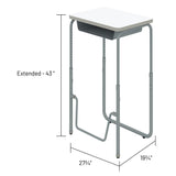 AlphaBetter® 2.0 Height – Adjustable Student Desk with Book Box and Pendulum Bar 29"-43” | 1224