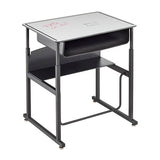 AlphaBetter® Adjustable-Height Stand-Up Desk, 28 x 20" Premium or Dry Erase Top, Book Box and Swinging Footrest Bar | 1204
