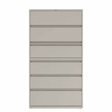 Prime™ 77.6"H Six Drawer Lateral File Cabinet, Posting Shelf, 42"W x 18"D - Two Receding, Four Fixed Front | GULF61G1842P