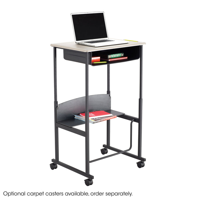 AlphaBetter® Adjustable-Height Stand-Up Desk, 36 x 24" Standard Top, Book Box and Swinging Footrest Bar | 1207BE