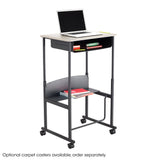 AlphaBetter® Adjustable-Height Stand-Up Desk, 36 x 24" Standard Top, Book Box and Swinging Footrest Bar | 1207BE