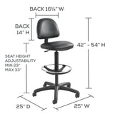 Precision Vinyl Extended-Height Chair with Footring | 3406BL