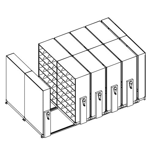 Mobile Lite Typical 15' x 9'; Letter End Tab Filing, 7-Tier, Locking System, 6,527 LFI | EML9674L