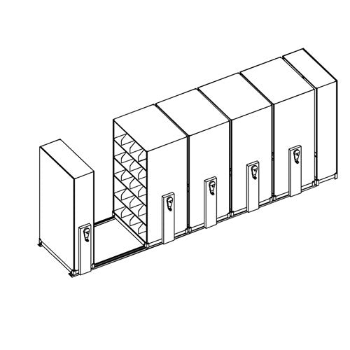 Mobile Lite Typical 20' x 5'; Heavy-Duty Filing, 5-Tier, Locking System, 2,331 LFI | EML4854X