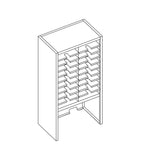 Mailflow Systems Sorter, Closed Back w/ 15" Elevation; 20 Sorting Pockets 15”D without Plexi Doors | SC2448GH