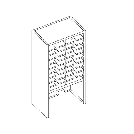 Mailflow Systems Sorter, Closed Back w/ 15" Elevation; 20 Sorting Pockets 15”D without Plexi Doors | SC2448GH