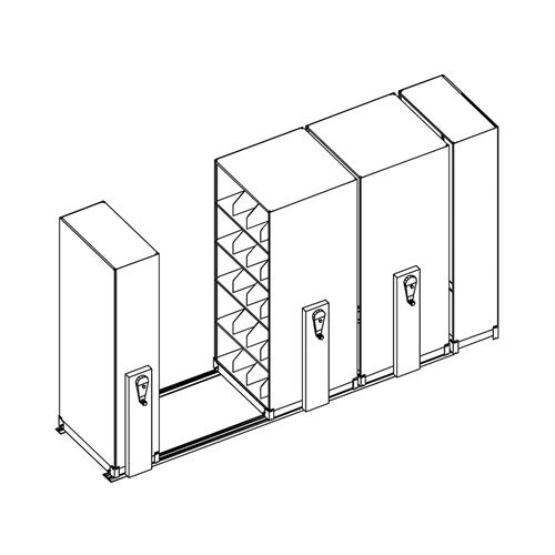 Mobile Lite Typical 14' x 4'; Heavy-Duty Filing, 5-Tier, Locking System, 1,039 LFI | EML3652X