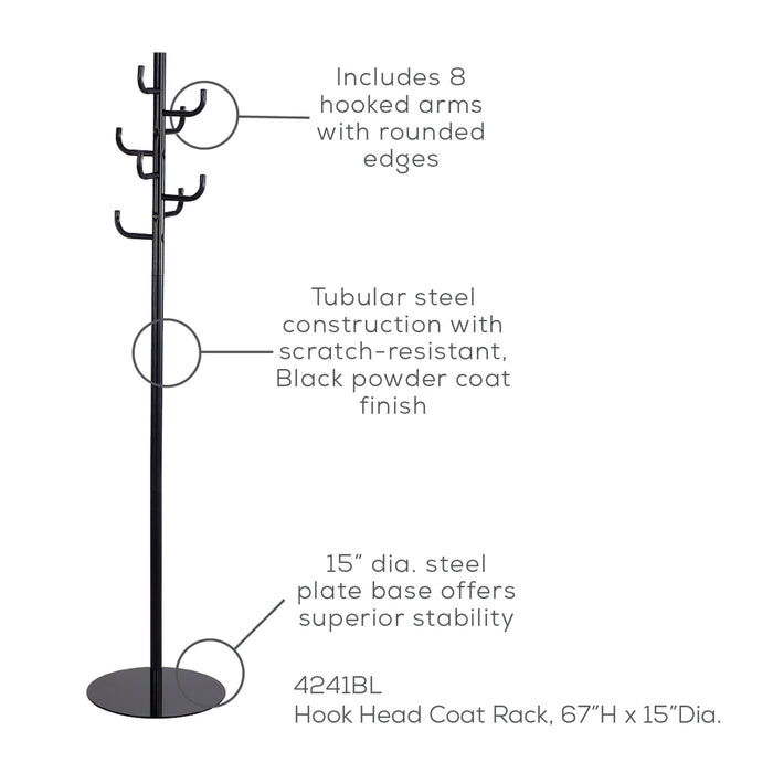 Hook Head Coat Rack | 4241BL