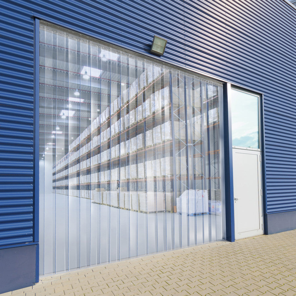 Aleco Clear-Flex II 3'x7' Smooth Strip Door Kit w/ MaxBullet Angle Aluminum Hardware