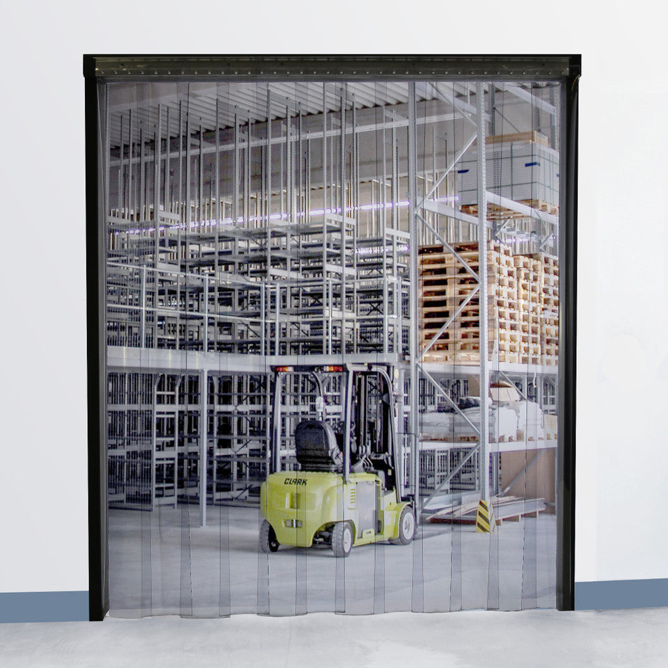 Aleco Clear-Flex II 3'x7' Smooth Strip Door Kit w/ MaxBullet Angle Aluminum Hardware