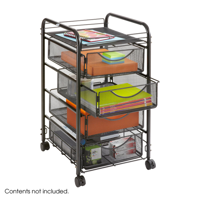 Onyx™ Mesh File Cart with 4 Drawers | 5214BL