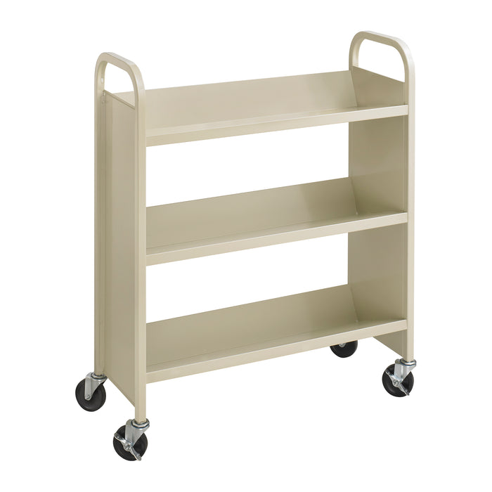 Steel Single-Sided Book Cart - 3 Shelves | 5358SA