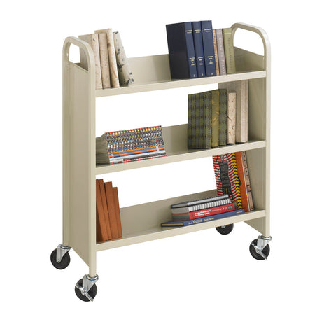 Steel Single-Sided Book Cart - 3 Shelves | 5358SA