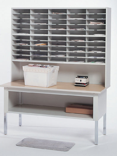 Mailflow-to-Go 2-Tier Sorter, Riser, 60"W x 13 1/4"D x 46 1/4"H, (50) 3"H Sorting Pkts | SR6046RPG