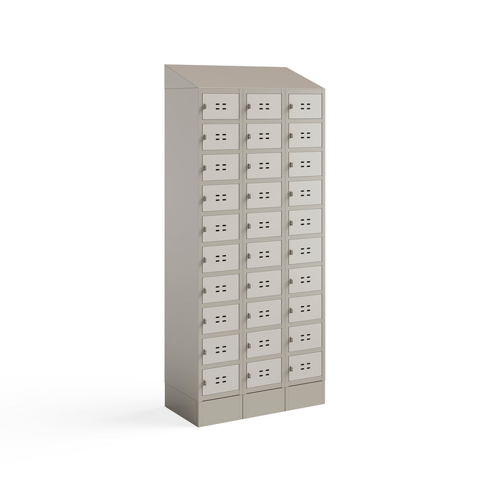 Triple Sloped Metal Locker Hood Addition 36"W x 18"D x 6"H | 5518