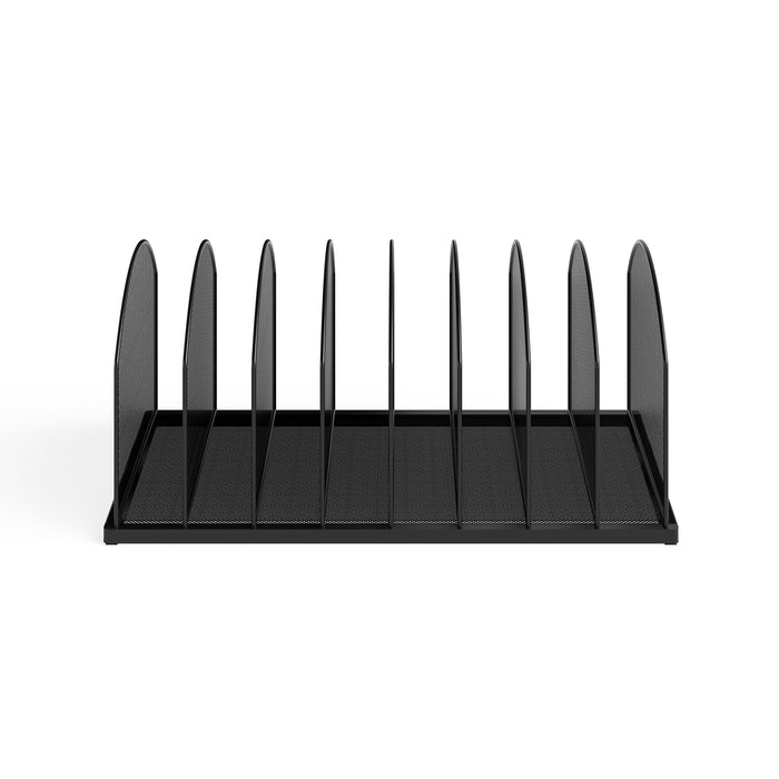 Onyx Desk Organizer, 8 Upright, Mesh, Knock Down | 3212BLKD