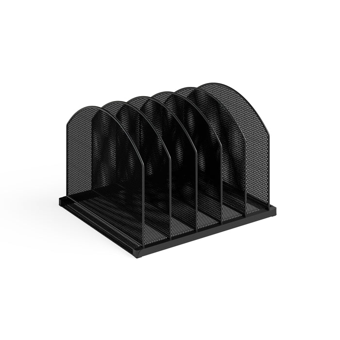 Onyx Desk Organizer, 5 Upright, Mesh, Knock Down | 3215BLKD