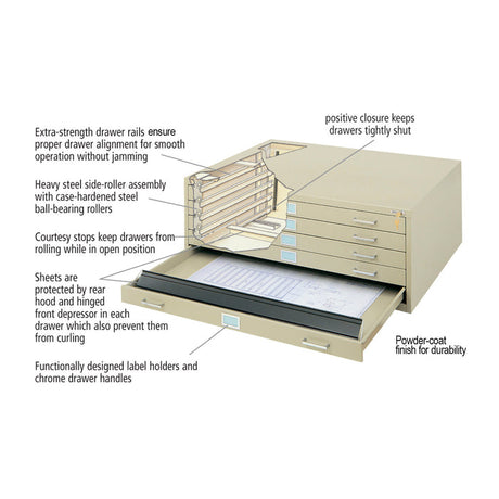 10-Drawer Steel Flat File for 30" x 42" Documents | 4986