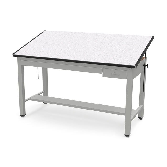 Ranger Steel 4-Post Table 84” W x 43.5” D with Tool Drawer and Shallow Drawer | 7739B