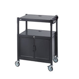 Steel Adjustable AV Cart With Cabinet | 8943BL