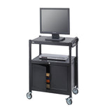 Steel Adjustable AV Cart With Cabinet | 8943BL