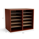 Wood Adjustable Literature Organizer - 12 Compartment | 9420